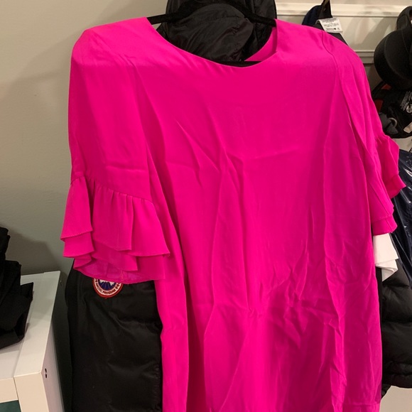 NWT Amanda Uprichard Pink Ruffle Dress Small $188 - Picture 5 of 8